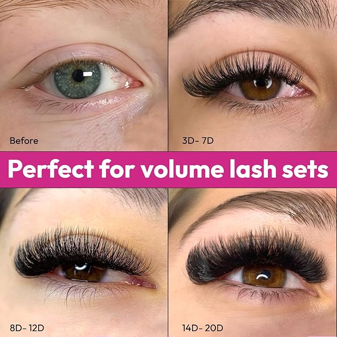 Eyesy Lash 500 Promade Fans - Volume Premade Lash Fans for Eyelash Extensions Pointy Base Handmade Loose Pre Made Eyelashes Middle Stem Soft and Lightweight (5D 0.05 D 8mm)