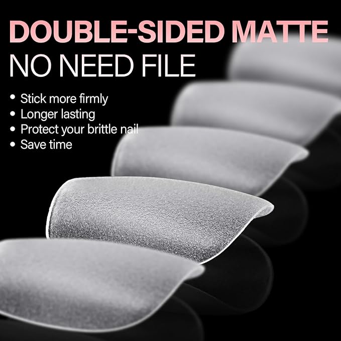 AILLSA Extra Short Coffin Nail Tips 450PCS Full Cover Acrylic Gel Clear Nail Tips Double-sided Matte Pre-Shaped Press on False Nail Tips for Nail Extension Fake Nails Manicure 15 Sizes