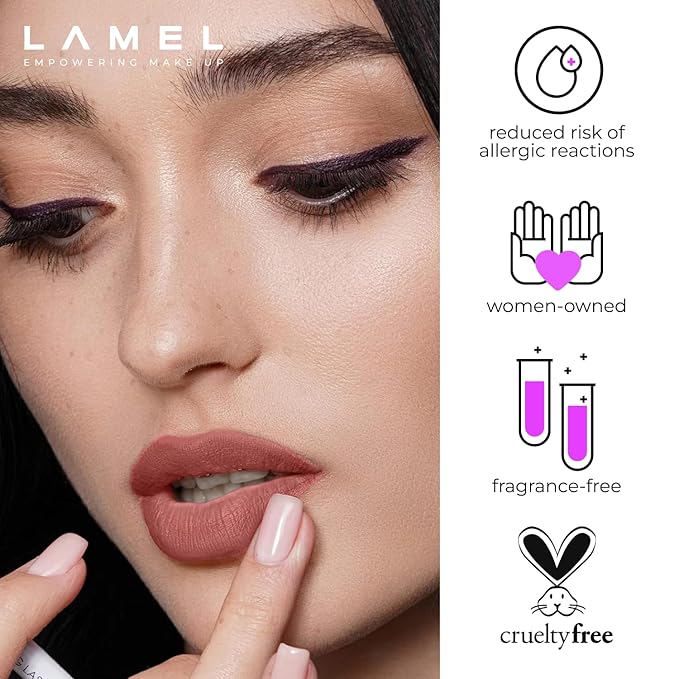 Lamel Matte Gel Lip Liner Pencil | Weightless & CreamyTexture - Sharpenable - Longwear & Waterproof - High Pigmented & Flawless Finish - Cruelty-free & Paraben-Free,- 410, 1,7g/0.05oz