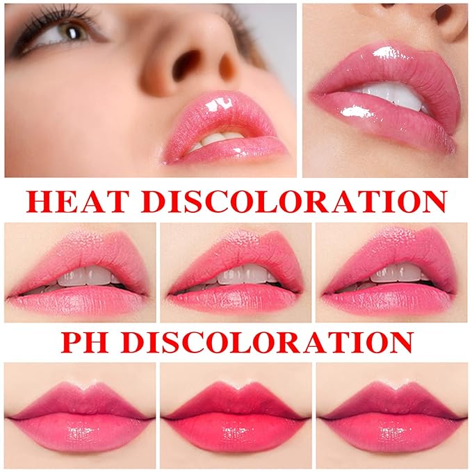 2 Pcs Temperature Color Change Lipstick,Long Lasting Nourishing Moisturizing Lipgloss,Magic Temperature Color Changing Lipstick,Lip Gloss,Waterproof Matte Lip Balm Makeup AB008