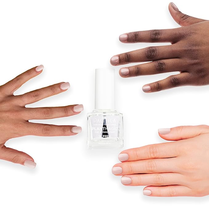 Pacifica Natural Base and Top Coat Breathable Clear Coat, Long-Lasting for Glossy Nails, Vegan & Cruelty-Free