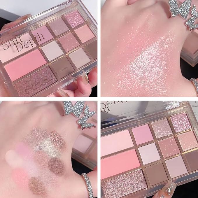 12 Colors Nude Brown Pink Matte Shimmer Eyeshadow