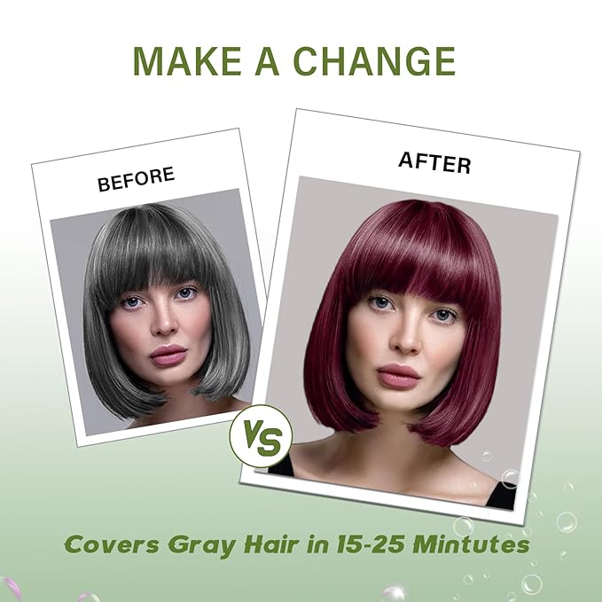 Red Hair Dye Shampoo, Hair Color Shampoo for Gray Coverage, Coconut Dye Shampoo, Colors in Minutes, Red Hair Shampoo, Champu Para Canas, Easy to Use 16.90 Fl Oz