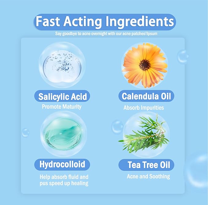 (5¢ Each) Pimple Patches 324 Pack - Hydrocolloid Acne Patches with Salicylic Acid & Tea Tree Oil - 4 Sizes S/M/L/XL - Face Acne Treatment - Easy Peel Perforated Sheets