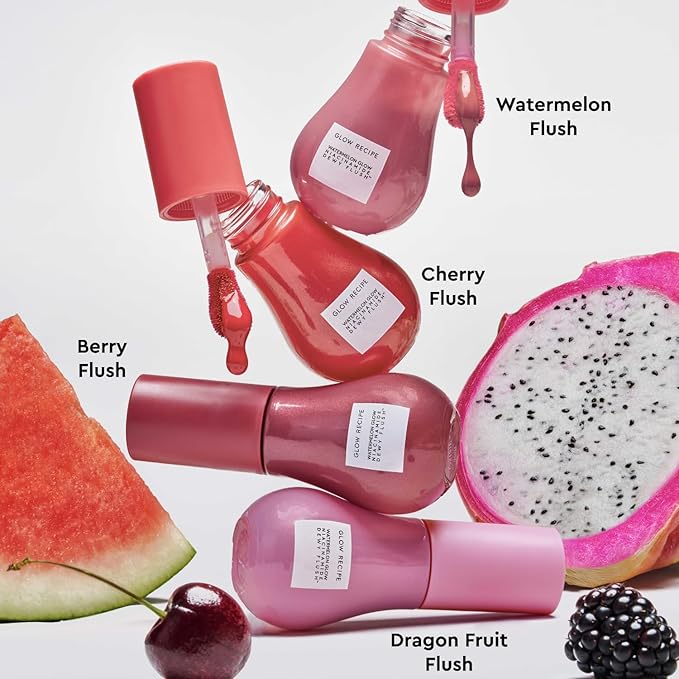 Glow Recipe Niacinamide Dewy Flush Tinted Liquid Blush Serum - Glowy Blush for Cheeks to Smooth, Hydrate & Brighten - Liquid Korean Makeup with Buildable Soft Pink Tint - Dragon Fruit Flush (0.4 oz)