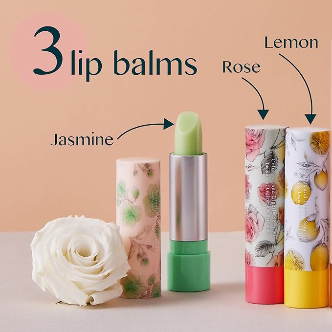 Aromatic Moisturizing Lip Balm-Jasmine, Rose, Lemon Scents-0.12oz