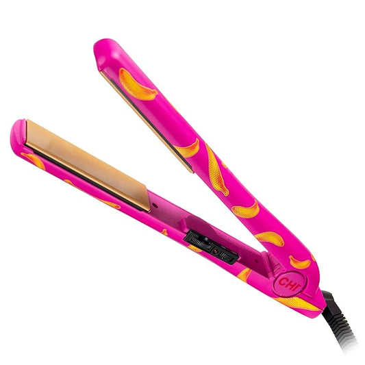 CHI Ceramic Series Flat Iron, Hair Straightener for Silky, Smooth Hair, 1" Iron, Going Bananas