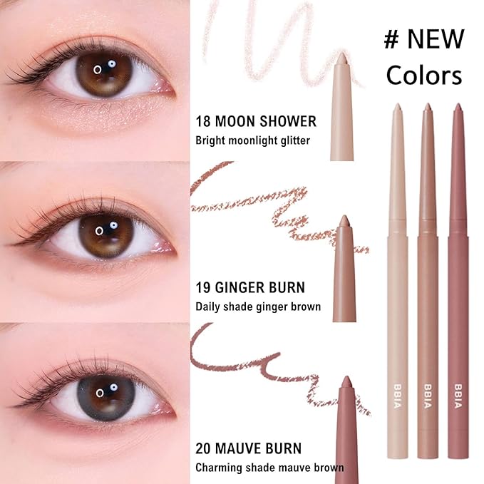 BBIA Last Auto Gel Eyeliner 17 Color – Multi-Use Longwear & Waterproof Mechanical Eye Liner Easy Drawing with Smooth Texture Smudge-Resistant Shadow & Glitter Vegan Korea Eye Makeup (13 PEANUT BEIGE)