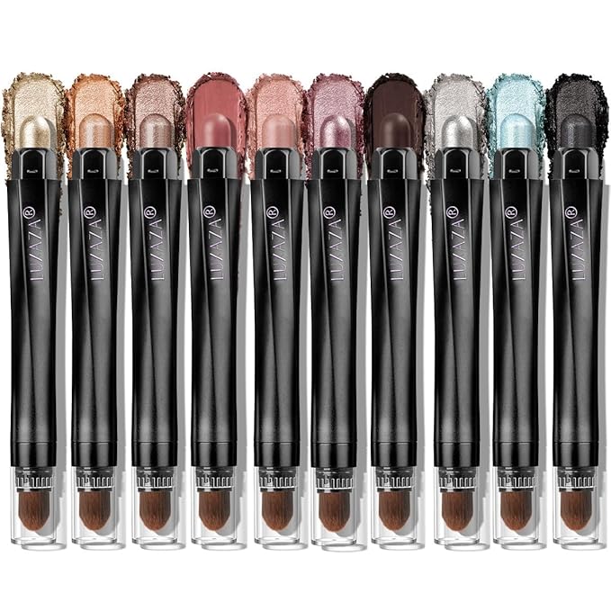 10PCS Neutral Eyeshadow Stick Makeup Set, Matte Cream Eye Shadow Eyeliner Brightener Pencil Crayon - J1 Mint Chocolate