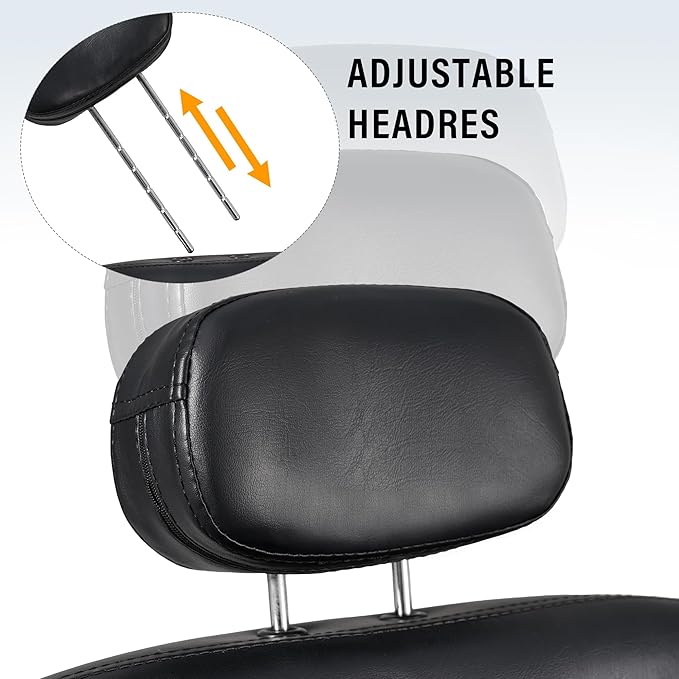 Reclining Barber Chair Salon Chair for Hair Stylist, Heavy Duty Hydraulic Pump Barber Chair Seat Height 41-46", 360° Rotation, Tattoo Chair Shampoo Beauty Salon Equipment For Barber Hair Shop