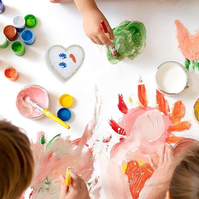 Sibba Resin Nail Art Palette, Golden Edge Nail Mixing Palette with Diamond, Polish Color Mixing Plate, Nail Holder Display Board, Heart Shape Cosmetic Mixing Tools for Women and Girls(White)