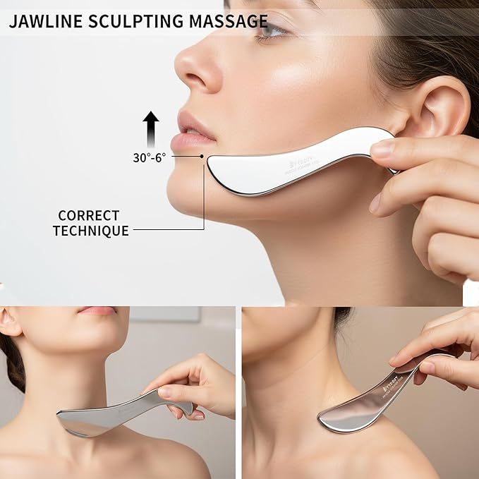 BYYDDIY Stainless Steel Gua Sha Muscle Scraper Tool,Scar Tissue Tool,Physical Therapy Tools,Muscle Scraping Tool,Guasha Massage Scraper,IASTM Tools,Skin Scraping Tool,Soft Tissue Massage Tool