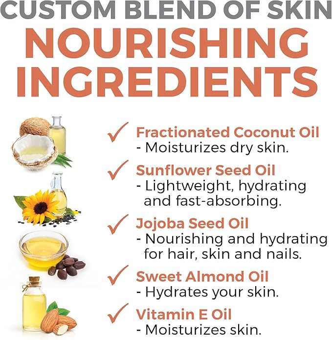 Viva Naturals Organic Massage Oil Unscented (8 fl. oz.) - Non-Greasy Body Oil with Mess-Free Pump, Moisturizing Massage Oils for Massage Therapy, Non-GMO and Certified Organic, 237 mL