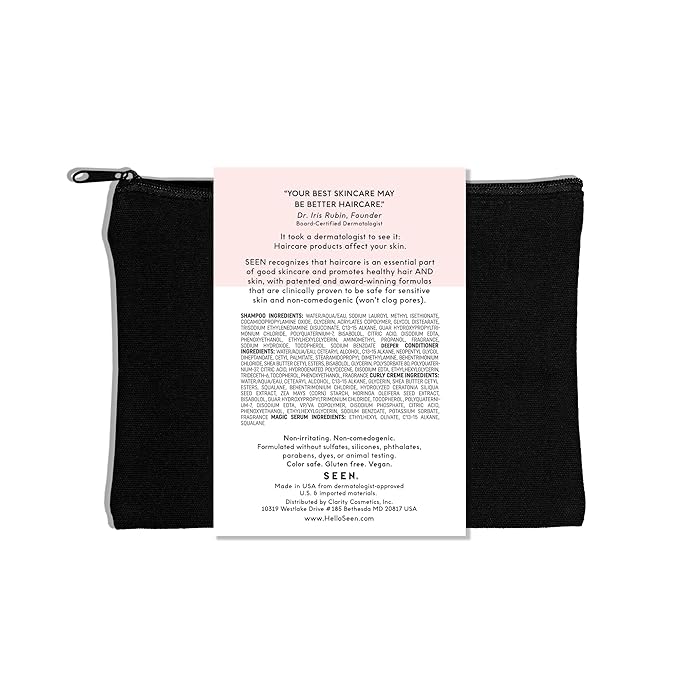 SEEN Curly On The Go Kit -Scented - Non-Comedogenic & Safe for Sensitive Skin - Sulfate-Free, Curl-Defining Styling Hair Bundle - Anti Frizz - Heat Protectant