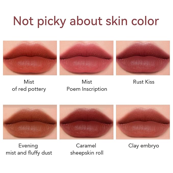 Matte Lipstick for Women, Long Lasting Moisturizing Lip Stain, Waterproof Lip Color Makeup (Reddish Brown)