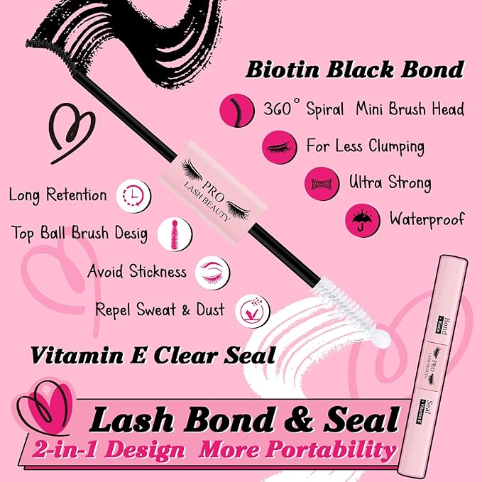 Lash Clusters Kit 280pcs Lash Clusters D Curl Eyelash Extension Kit Individual Lashes with Lash Bond and Seal Lash Remover Lash Applicator Easy to Apply at Home(40D-9-16mix Kit)