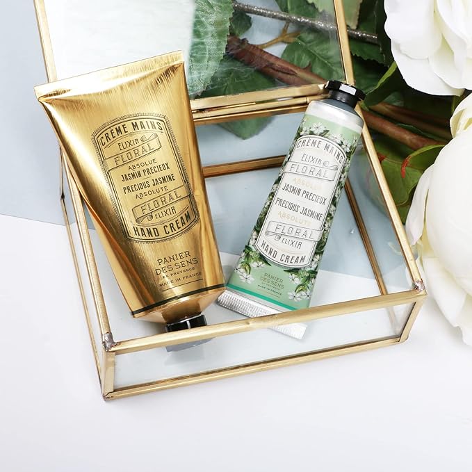 Panier des Sens Jasmin Hand Cream - Nourishing Shea Butter Hand Cream for Dry Cracked Hands 97% Natural Ingredients - Dermatologically Tested Hand Lotion for Woman Made in France, 2.5 fl oz