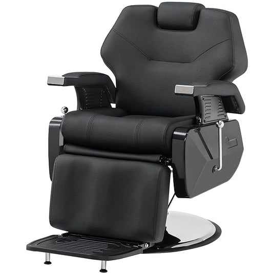 BarberPub Hydraulic Recline Barber Chair All Purpose Salon Beauty Spa Styling Equipment 9208 (Black)