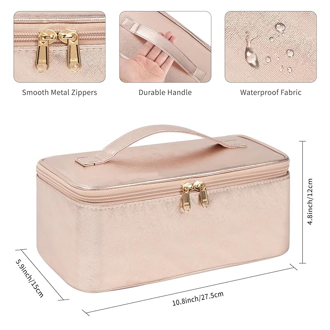 Ocheal makeup bag,vegan leather makeup