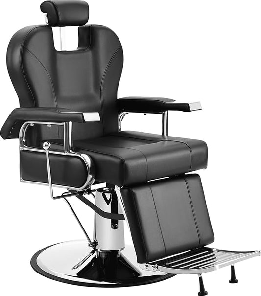 Barber Chairs for Barbershop Salon Chair Professional Heavy Duty Hydraulic Reclining for Salon Barbershop Hair Stylist Hair Armchair for Hair Stylist Black
