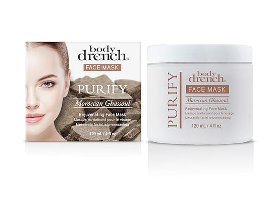 Body Drench Purify Moroccan Ghassoul Rejuvenating Face Mask, 4 oz