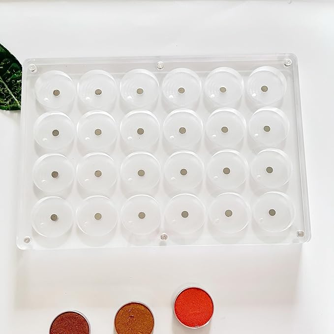 New Acrylic Transparent Elegant Empty Magnetic Eyeshadow Makeup Palette -26mm x24 holes
