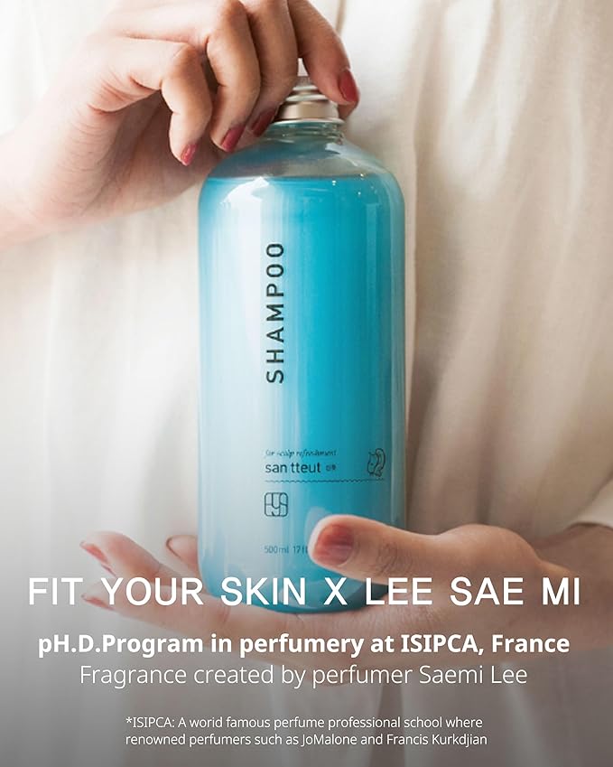 SAN TTEUT Scalp Refreshment Hair Shampoo - pH 5.5 Keratin & Protein Perfumed Shampoo for Hair Loss Relief, Cooling, Exfoliating - Mint & White Musk Scent - Paraben Free - 17 fl.oz.