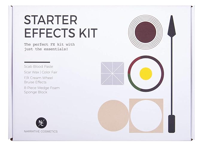 Starter Effects Kit, 6-Color Bruise Wheel, Scar Wax, and Scab Blood Paste, Professional SFX Makeup Set With Applicators