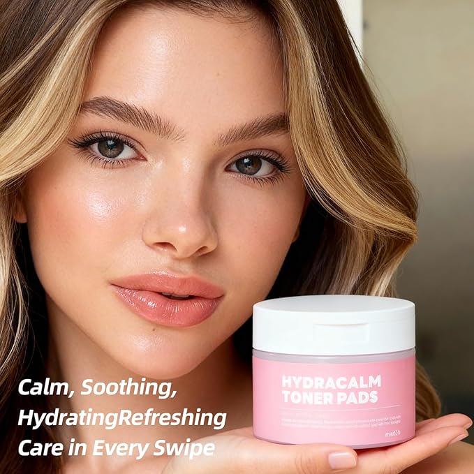 MEDB Hydracalm Toner Pads - 60 Counts Exfoliating Face Pads with BHA & PHA for Acne & Breakouts, 40% Centella Asiatica for Sensitive Skin, Hydrating, Alcohol-Free, Korean Skin Care
