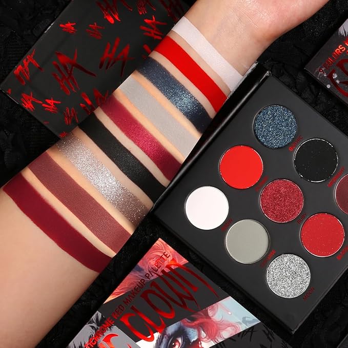 ecofavor Red Goth Eyeshadow Palette - 9 Colors