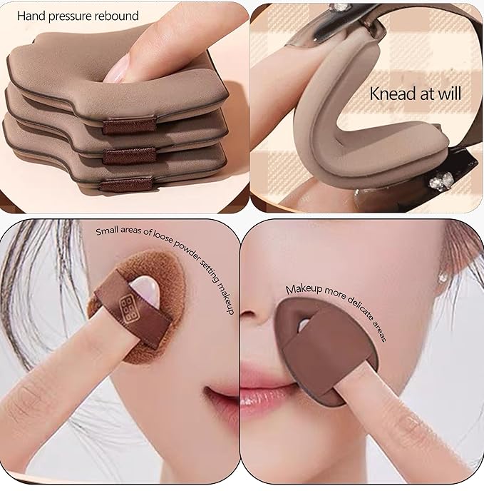 6 PCS Makeup Sponge Makeup Flat Puffs For Foundation Concealer And Powder, Latex Free Blender Chocolate Makeup Sponges For Natural Makeup (6 PCS)