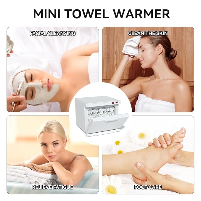 Hot Towel Warmer, 8.5L Towel Warmers Spa, Small Towel Warmer Professional Mini Towel Warmer Cabinet for Facial, Towel Warmer Esthetician Towel Heater for Beauty&Salon(8.5L-White)