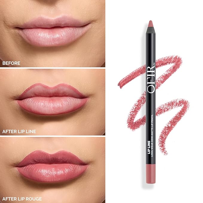 OFIR Longwear Demi-Matte Lip Pencil | Smudge-Proof, Easy Glide, Hydrating, Long-Lasting Color | Berry - Muted Plum Lip Liner Pencil | 0.042 OZ