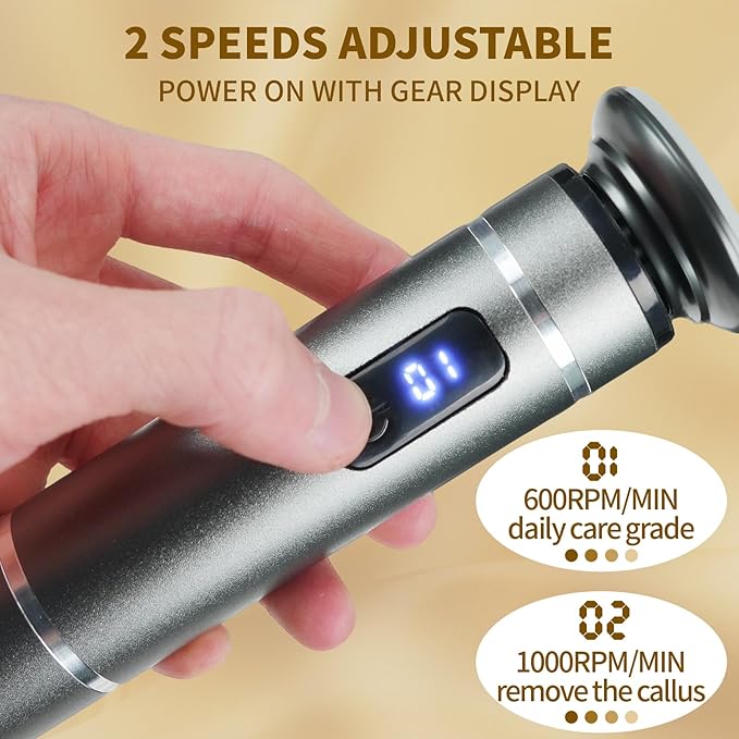 The 2025 Latest Model Electric Feet Callus Remover,Electric Foot Files for Men & Women,Electric Callus Remover for Feet Dead Skin and Calluse,Rechargeable Digital Feet Callus with 4 Grinding Heads