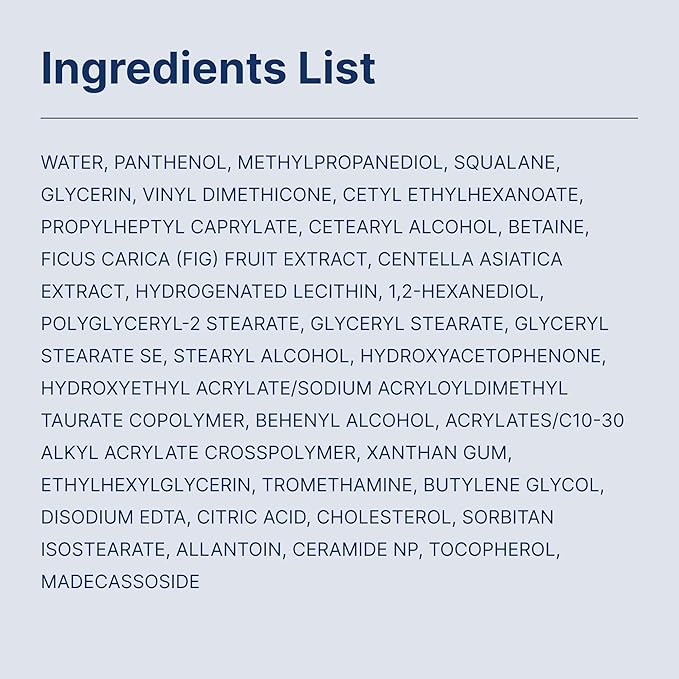 Panthenol 10% Cica Repair Cream, Hydrating Post-Acne Face Moisturizer for Sensitive Skin Barrier Repair, Korean Skincare (2.7 Fl Oz / 80ml)