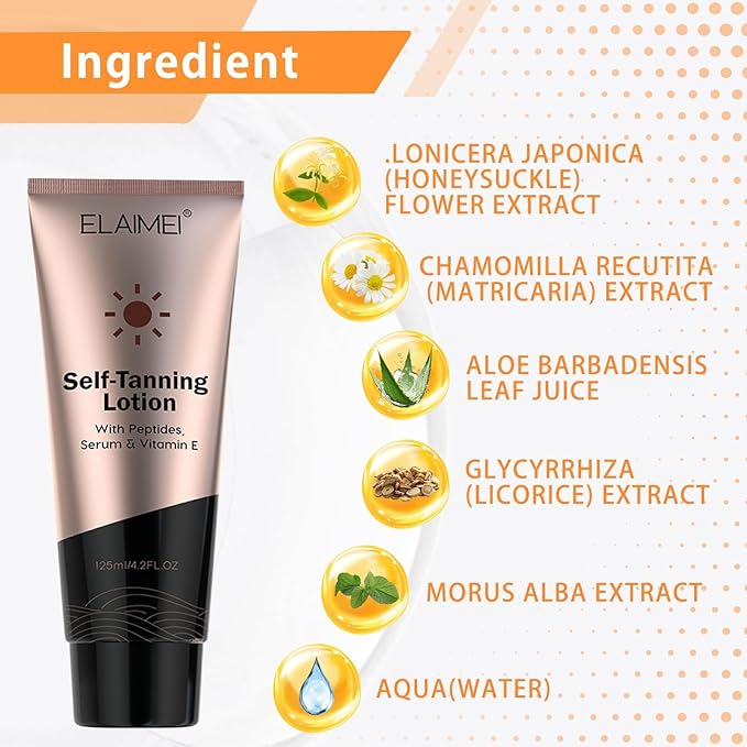Tanning Lotion Self Tanner Self Tanner for Deep Bronze Tan Sunless Tanning Lotion for Women Men Natural Looking Fake Tan