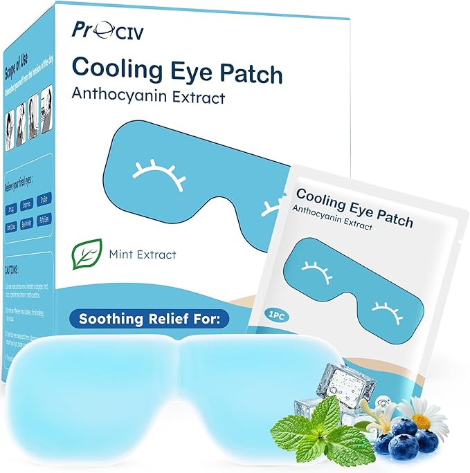 20-Pack Cold Eye Mask, Disposable Hydrogel Eye Patches, Gel Sheet Mask for Tired Eyes & Puffiness，Self Cooling Compress, Travel Essentials & Relaxation Gifts for Women, Stocking Stuffers for Adults