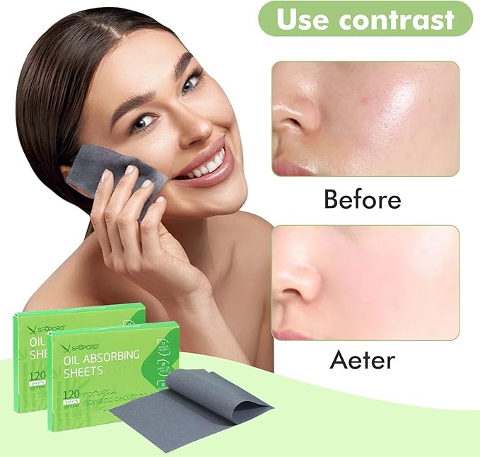 Oil Absorbing Sheets with Bamboo Charcoal - 2 Oily Skin