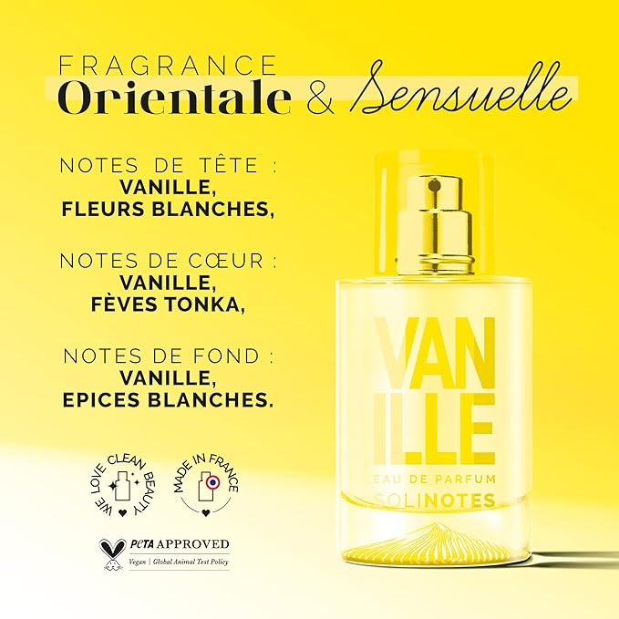 SOLINOTES Vanilla Perfume for Women - Eau De Parfum | Delicate Floral and Soothing Scent - Made in France - Vegan - 1.7 fl.oz