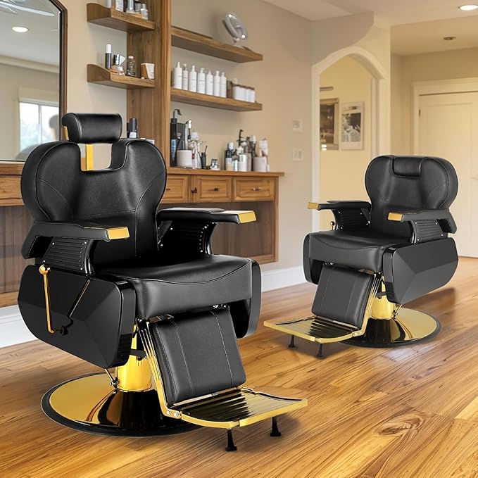 Barber Chair Salon Chairs for Hair Stylist Heavy Duty Hydraulic Reclining for Salon Barbershop Hair Stylist Home
