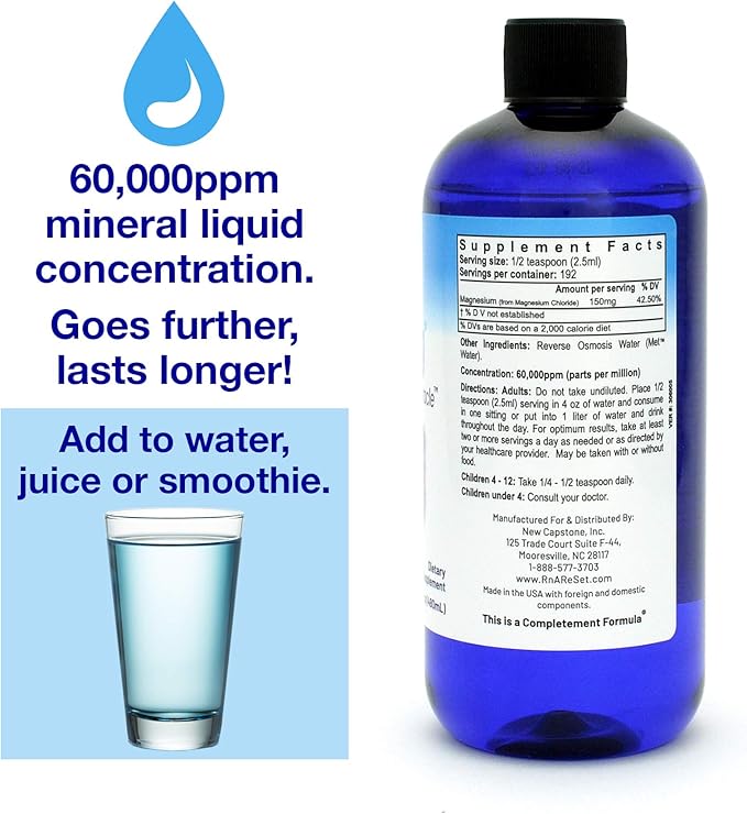 RnA ReSet ReMag – Pico-Ionic Liquid Magnesium for High Absorption, 16.2 Fl Oz (1-Pack)
