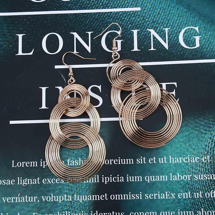 Punk Exaggerated Circle Drop Earring Long