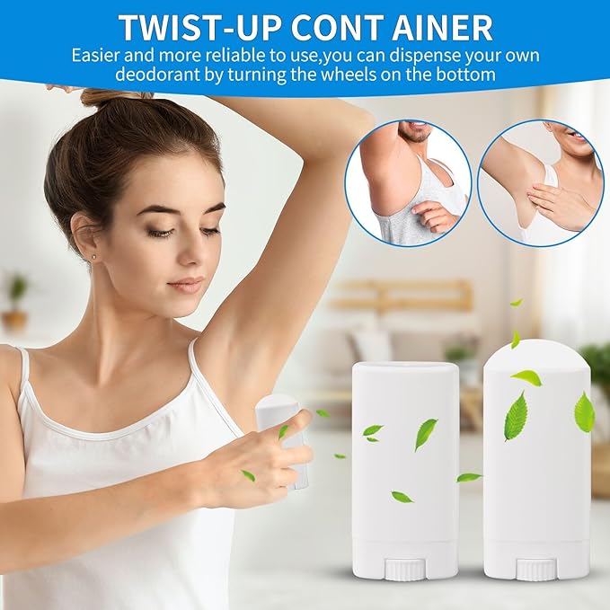 100PCS 15ML White Empty Oval Deodorant