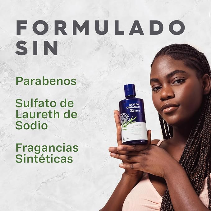 Avalon Organics Therapy Biotin B-Complex Thickening Conditioner, For an Energized Scalp and Thicker, Fuller-Looking Hair, 14 Fluid Ounces