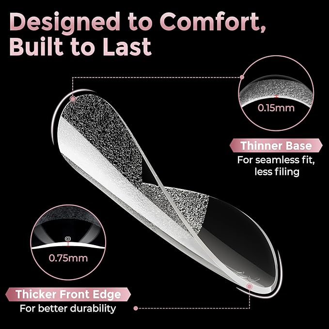 Short Almond Nail Tips, 240pcs Soft Nail Gel Tips Pre-Shaped Acrylic Fake Nails, Half Matte Full Cover Clear Gelly Press on Flase Nail Tips for Extension Nail Manicure Home DIY 12 Sizes Gelly Tips