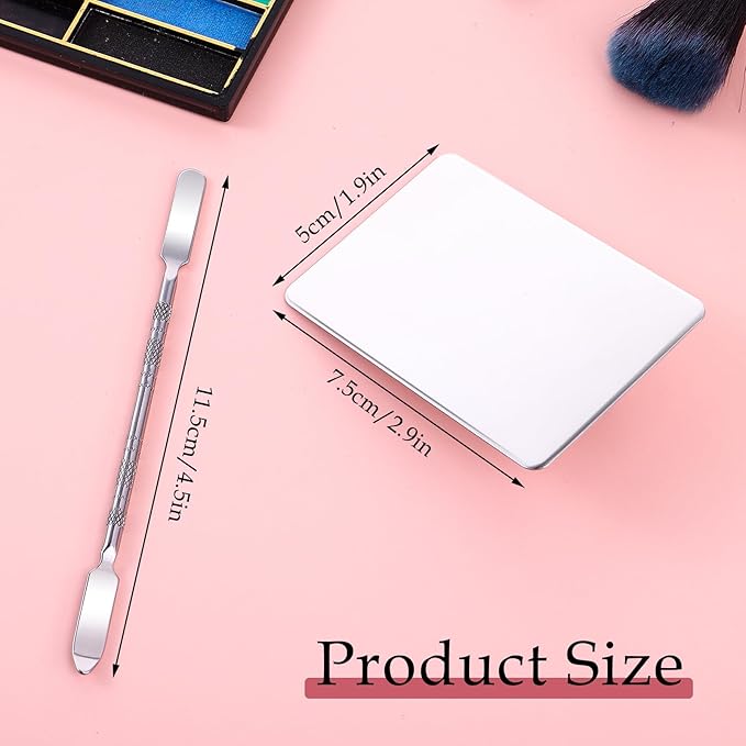 Makeup Mixing Palette with Handle Stainless Steel Makeup