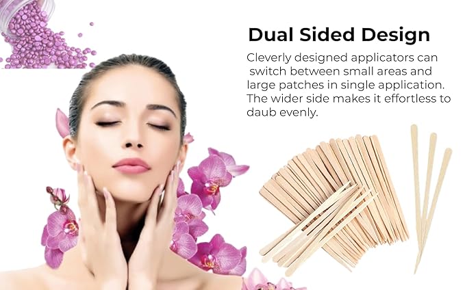 Mibly 1000 Pcs Wooden Wax Sticks - Eyebrow, Lip, Nose Small Waxing Applicator Sticks for Hair Removal and Smooth Skin - Spa and Home Usage