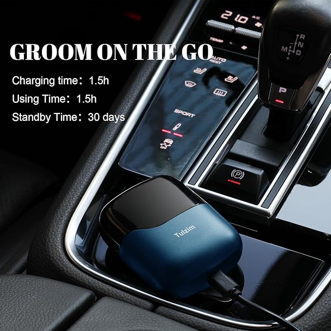 Electric Foil Shaver for Men: Portable Electric Razor for Beard/Face - 3 Floating Blade LED Display USB-C Fast Rechargeable - IPX7 Waterproof for Travel & Home - Blue