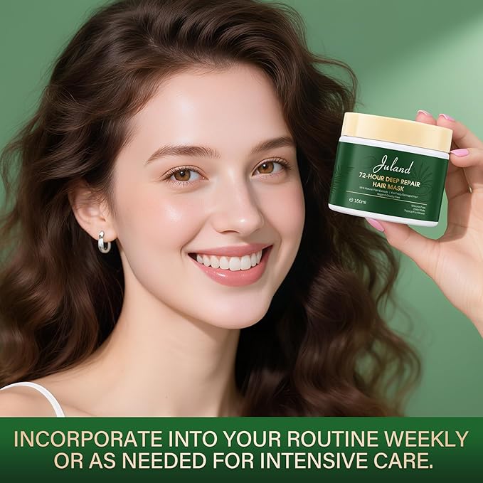 Juland Hair Mask, Collagen Hair Mask with Natural Amla Oil for Moisturization & Damage Repair, Hydroplex Technology for Stronger, Shinier Hair, 11 oz – Revitalizing Treatment for Dry, Damaged Hair