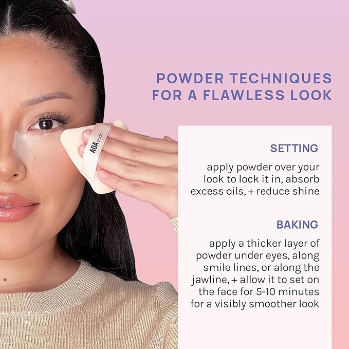 AOA Studio Velvet Puffs Makeup Puff Set of 6 Loose Powder Body Powder, Velour Makeup Blender Sponge Foundation Blending Sponges Set Beauty Makeup Tools(Black/Peach)